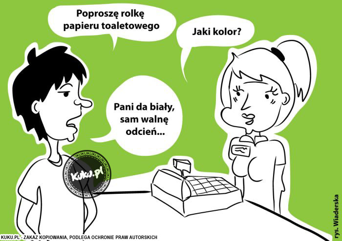 Komiks, dowcip, Żart o PoproszÄ™ rolkÄ™ papieru