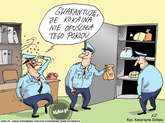 Komiks, dowcip, Żart o Kokaina i dow&oacute;d rzeczowy