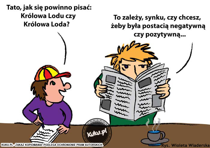 Komiks, dowcip, Żart o Kr&oacute;lowa Lodu