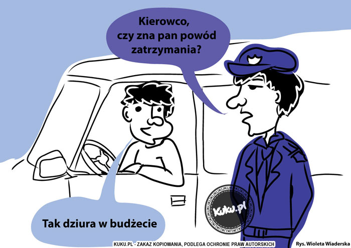 Komiks, dowcip, Żart o Pow&oacute;d zatrzymania