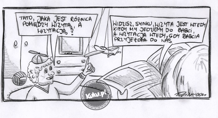 Komiks, dowcip, Żart o R&oacute;Å¼nica miÄ™dzy wizytÄ…, a wizytacjÄ…
