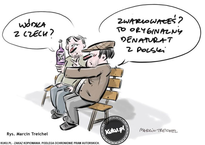 Komiks, dowcip, Żart o Uwaga na w&oacute;dkÄ™ z Czech