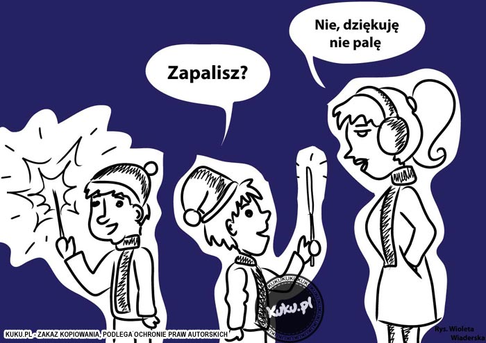 Komiks, dowcip, Żart o Blondynka i zimne ognie