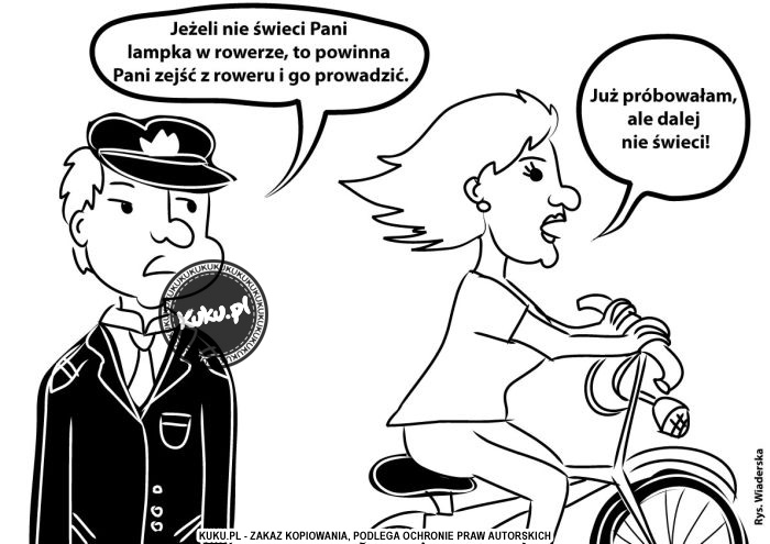 Komiks, dowcip, Żart o Blondynka na rowerze