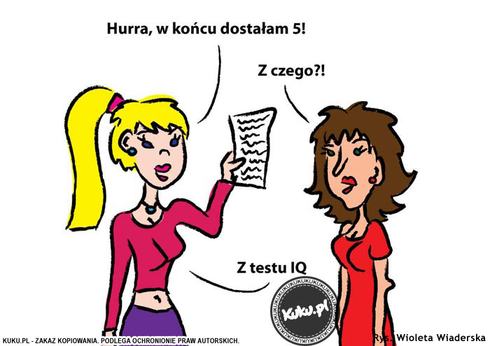 Komiks, dowcip, Żart o Blondynka robi test