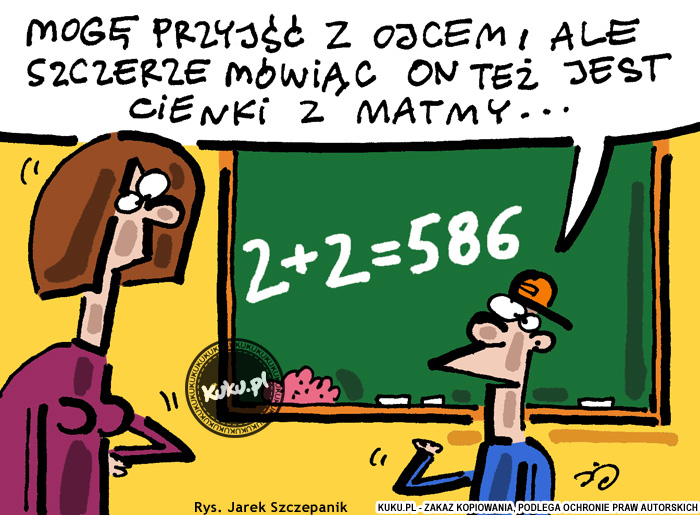 Komiks, dowcip, Żart o Cienki z matmy