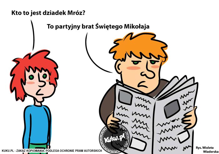 Komiks, dowcip, Żart o Dziadek Mróz i Å›w. MikoÅ‚aj