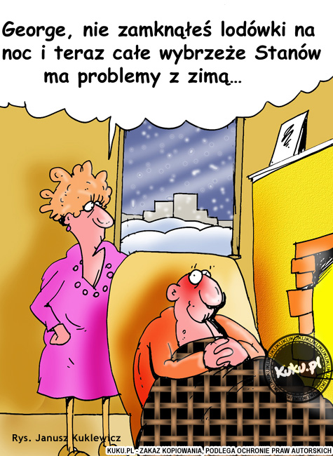 Komiks, dowcip, Żart o George i problemy z zimÄ…