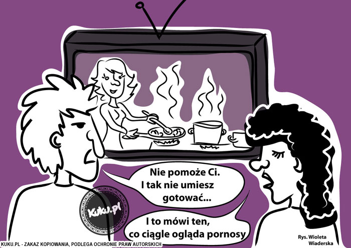 Komiks, dowcip, Żart o Gotowanie na ekranie