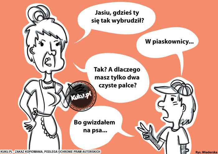 Komiks, dowcip, Żart o Jasio i brudne palce