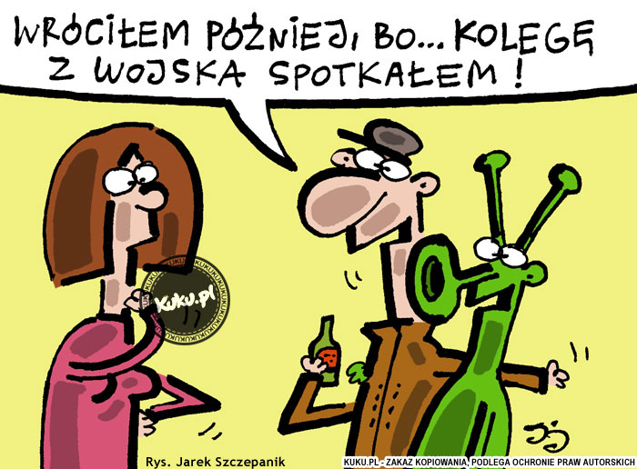 Komiks, dowcip, Żart o Kolega z wojska