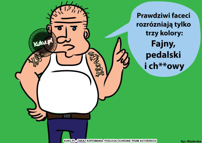 Komiks, dowcip, Żart o Kolory prawdziwego faceta