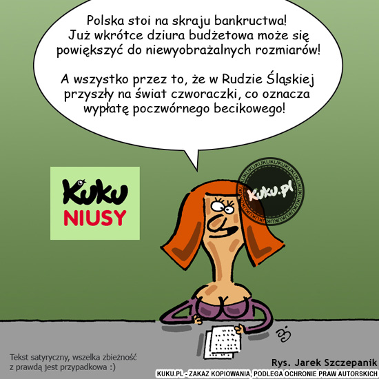 Komiks, dowcip, Żart o Kuku Niusy - Polska na skraju bankructwa