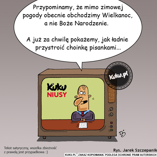 Komiks, dowcip, Żart o Kuku Niusy - Wielkanoc