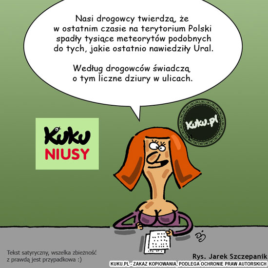 Komiks, dowcip, Żart o Kuku Niusy - deszcz meteorytÃ³w