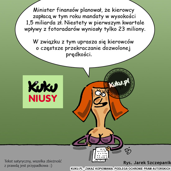 Komiks, dowcip, Żart o Kuku Niusy - kierowco ratuj budÅ¼et