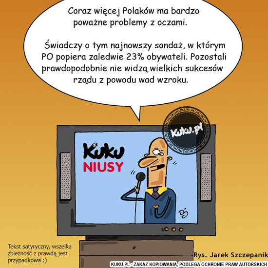 Komiks, dowcip, Żart o Kuku Niusy - kÅ‚opoty ze wzrokiem