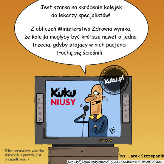 Komiks, dowcip, Żart o Kuku Niusy - kolejki do lekarzy