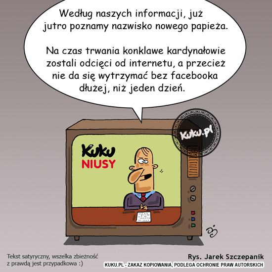 Komiks, dowcip, Żart o Kuku Niusy - konklawe