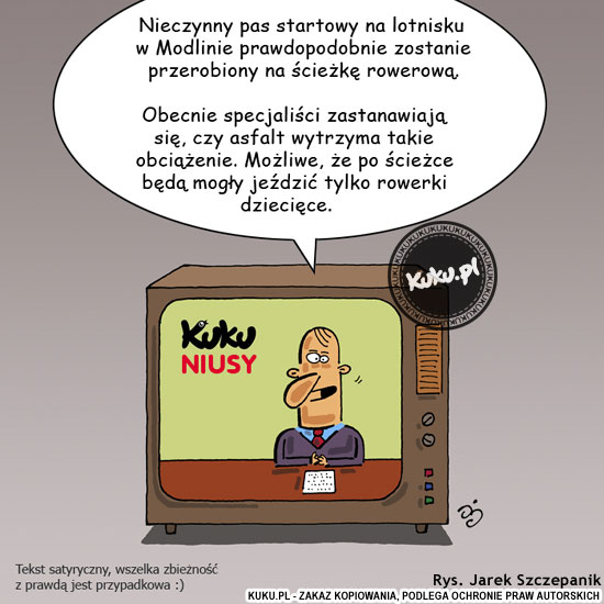 Komiks, dowcip, Żart o Kuku Niusy - lotnisko w Modlinie