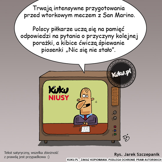 Komiks, dowcip, Żart o Kuku Niusy - mecz z San Marino