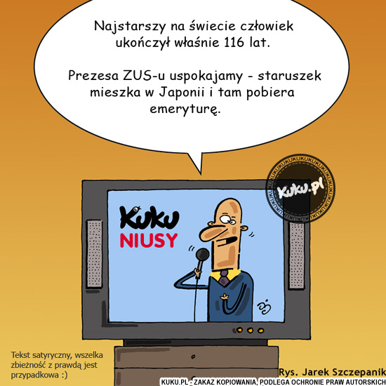 Komiks, dowcip, Żart o Kuku Niusy - najstarszy czÅ‚owike na Å›wiecie