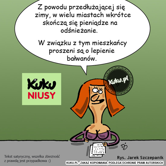 Komiks, dowcip, Żart o Kuku Niusy - odÅ›nieÅ¼anie