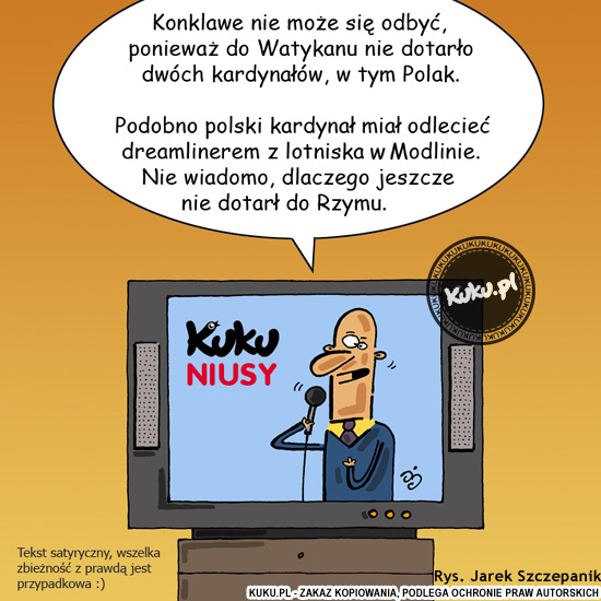 Komiks, dowcip, Żart o Kuku Niusy - opÃ³Åºnione konklawe