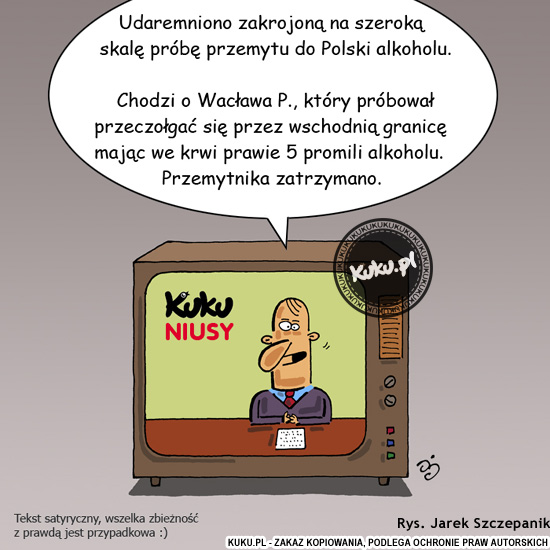 Komiks, dowcip, Żart o Kuku Niusy - przemytnik