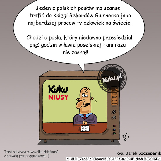 Komiks, dowcip, Żart o Kuku Niusy - rekord posÅ‚a