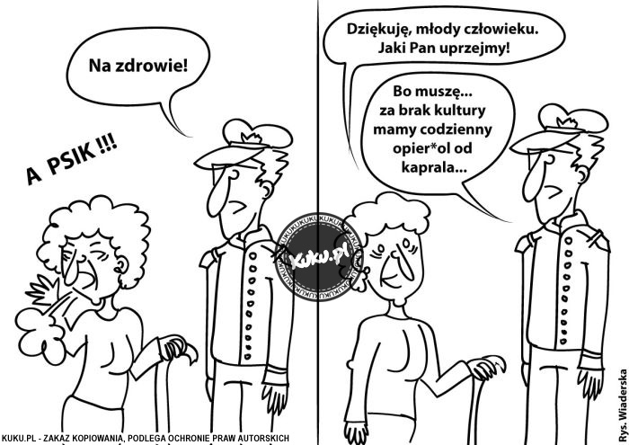 Komiks, dowcip, Żart o Kulturalny  Å¼oÅ‚nierz