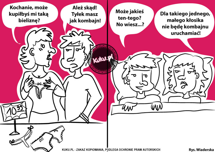 Komiks, dowcip, Żart o Kup bieliznÄ™ swojej Å¼onie