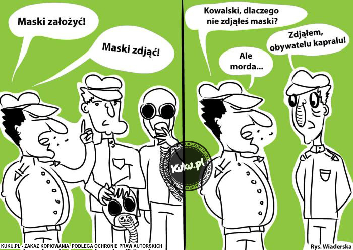 Komiks, dowcip, Żart o Maski zdjÄ…Ä‡