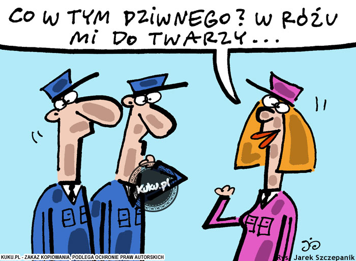 Komiks, dowcip, Żart o Mundur policjantki