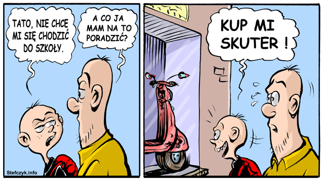 Komiks, dowcip, Żart o Nie chcÄ™ do szkoÅ‚y 2 ...