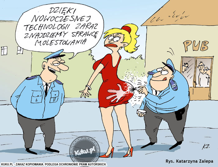Komiks, dowcip, Żart o Nowoczesna technologia w policji