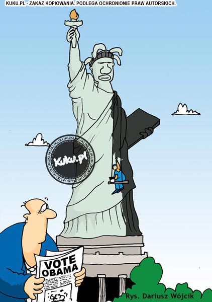 Komiks, dowcip, Żart o Obama i Statua WolnoÅ›ci