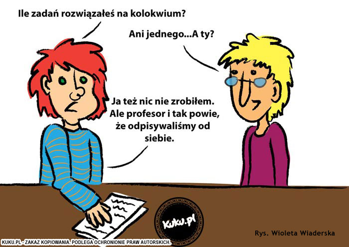 Komiks, dowcip, Żart o Odpisywanie na kolokwium