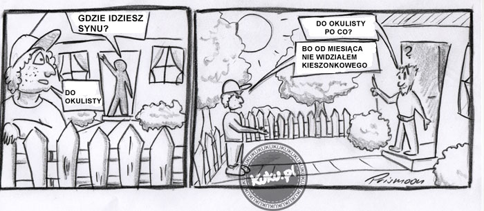 Komiks, dowcip, Żart o Okulista i kieszonkowe