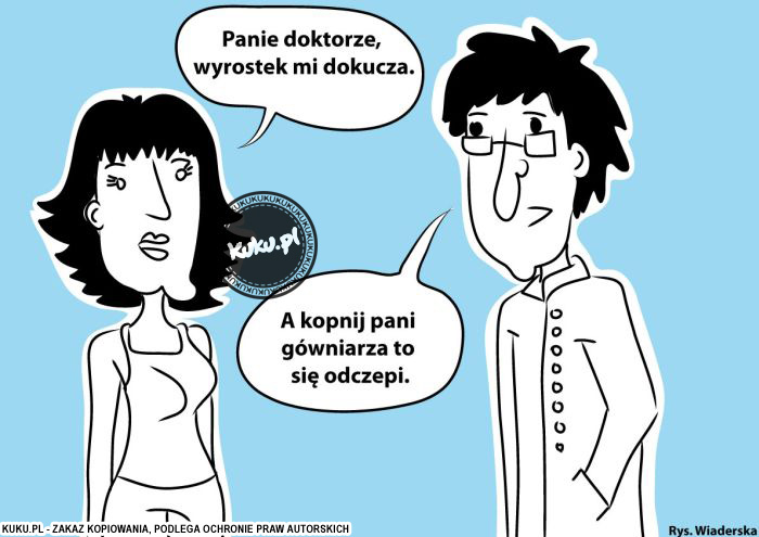 Komiks, dowcip, Żart o Panie doktorze, wyrostek ...