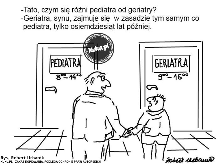 Komiks, dowcip, Żart o Pediatra i geriatra