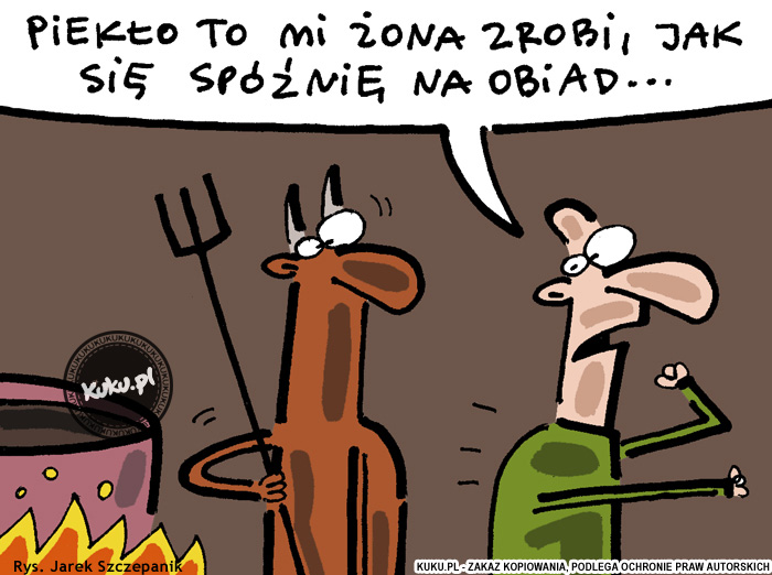 Komiks, dowcip, Żart o PiekÅ‚o to mi Å¼ona zrobi