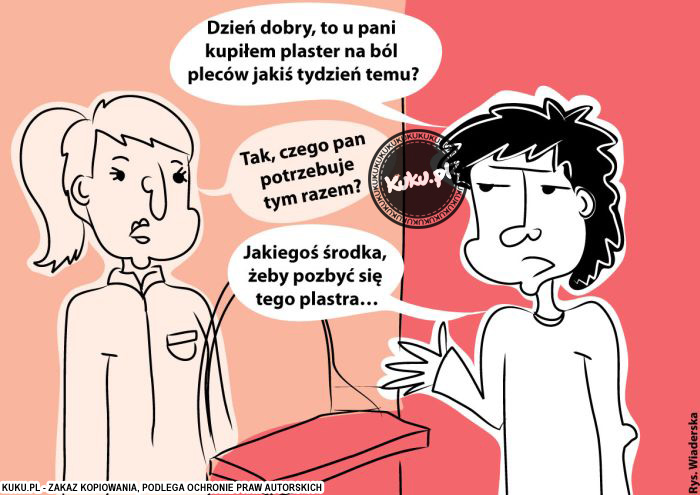 Komiks, dowcip, Żart o Plaster na bÃ³Å‚ plecÃ³w