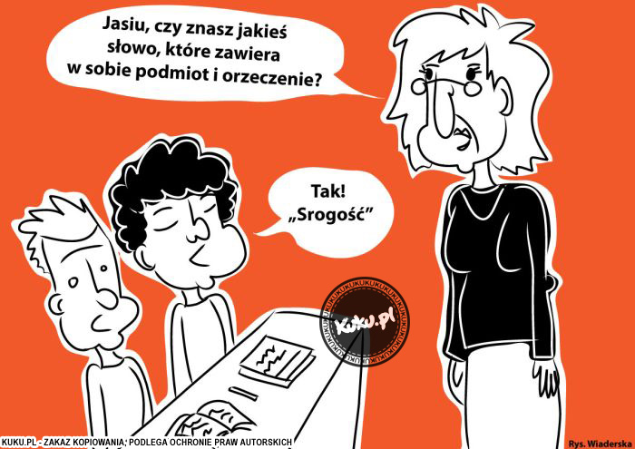 Komiks, dowcip, Żart o Podmiot i orzeczenie