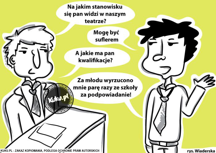 Komiks, dowcip, Żart o Praca w teatrze