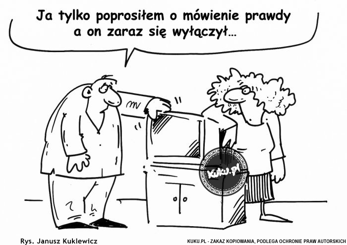 Komiks, dowcip, Żart o Prawda w telewizji