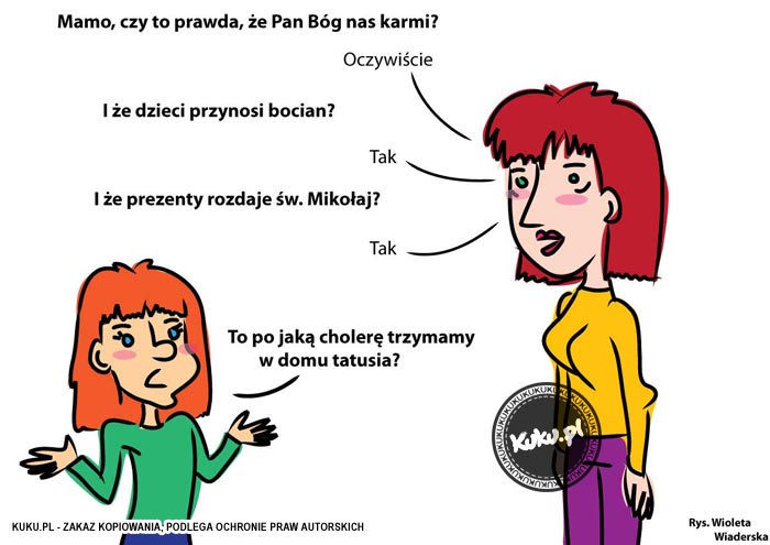 Komiks, dowcip, Żart o Pytania o tatusia