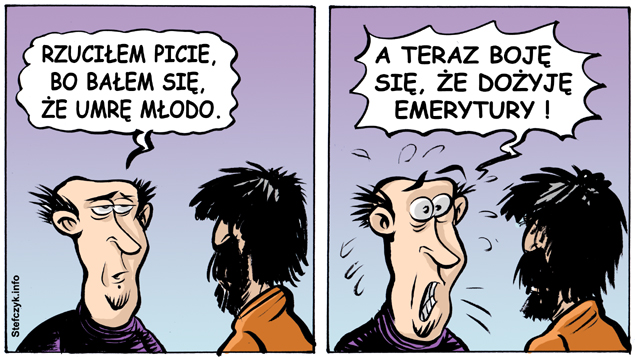 Komiks, dowcip, Żart o RzuciÅ‚em picie, bo ...