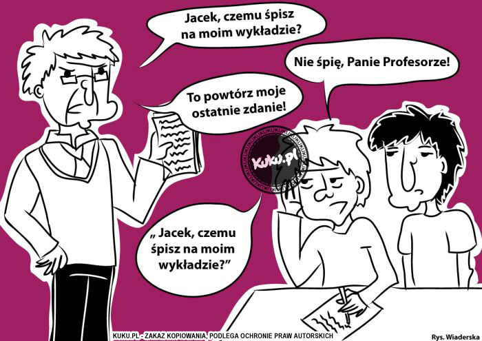 Komiks, dowcip, Żart o ÅšpiÄ…cy student