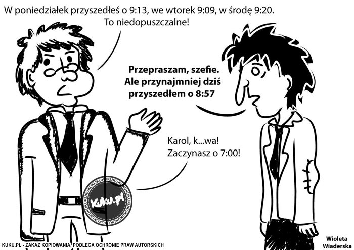 Komiks, dowcip, Żart o SpóÅºnialski